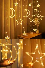 Toptan  Dekoratif Süsleme Işığı Ay Yıldızlı Peri Led Perde Süsleme Işığı 3 Metre Yılbaşı Doğum Günü Işık