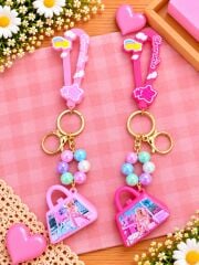Büyük Boy Lüx Boncuklu Karakter Anahtarlık Çanta Süsü Aksesuar 1 Adet