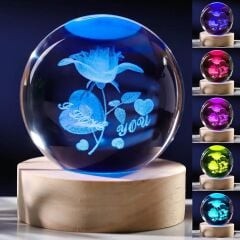 Toptan Işıklı Ahşap Altlıklı Cam Küre