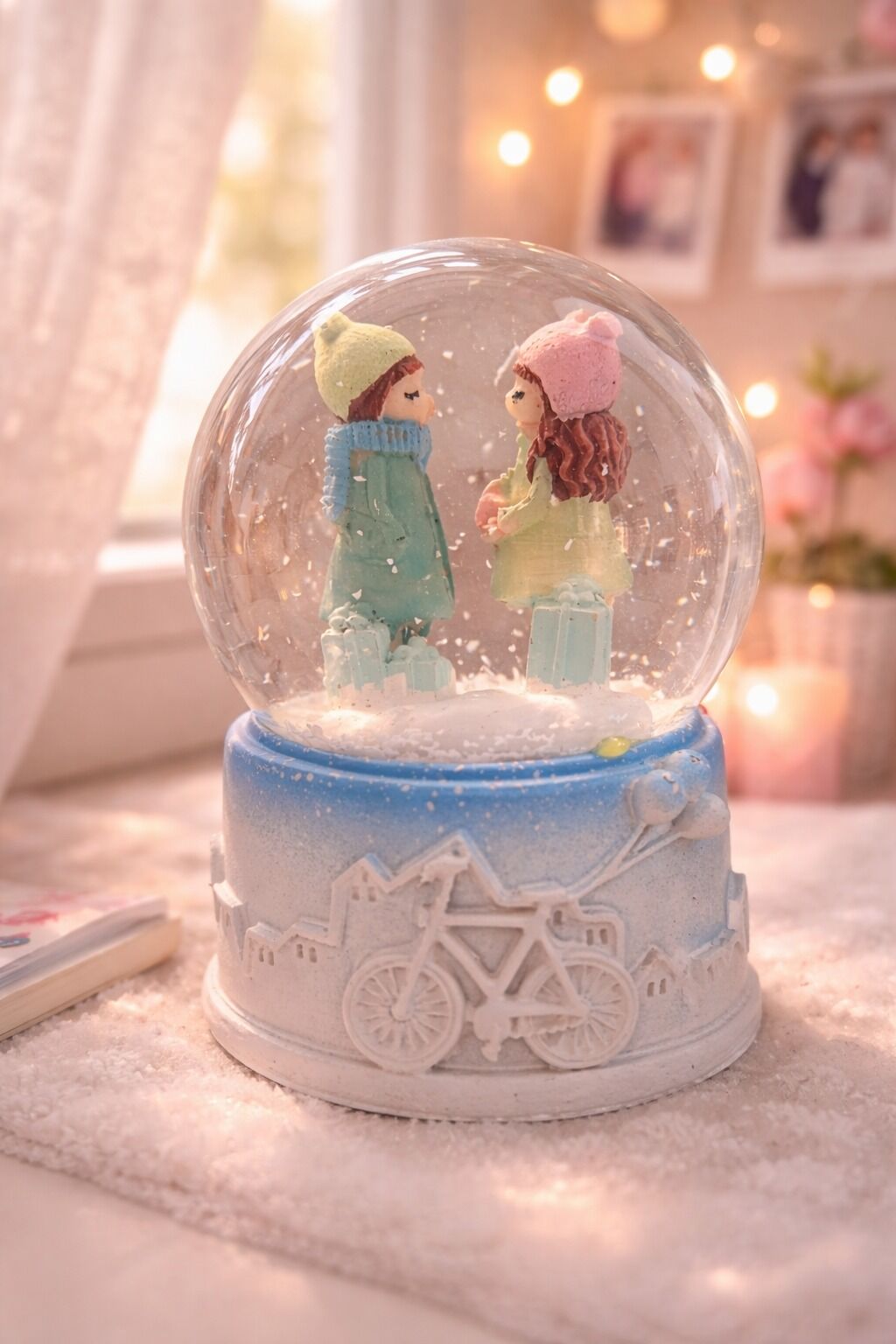 Karakterli Ara Boy Işıklı Kar Küresi