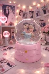 Karakterli Ara Boy Işıklı Kar Küresi