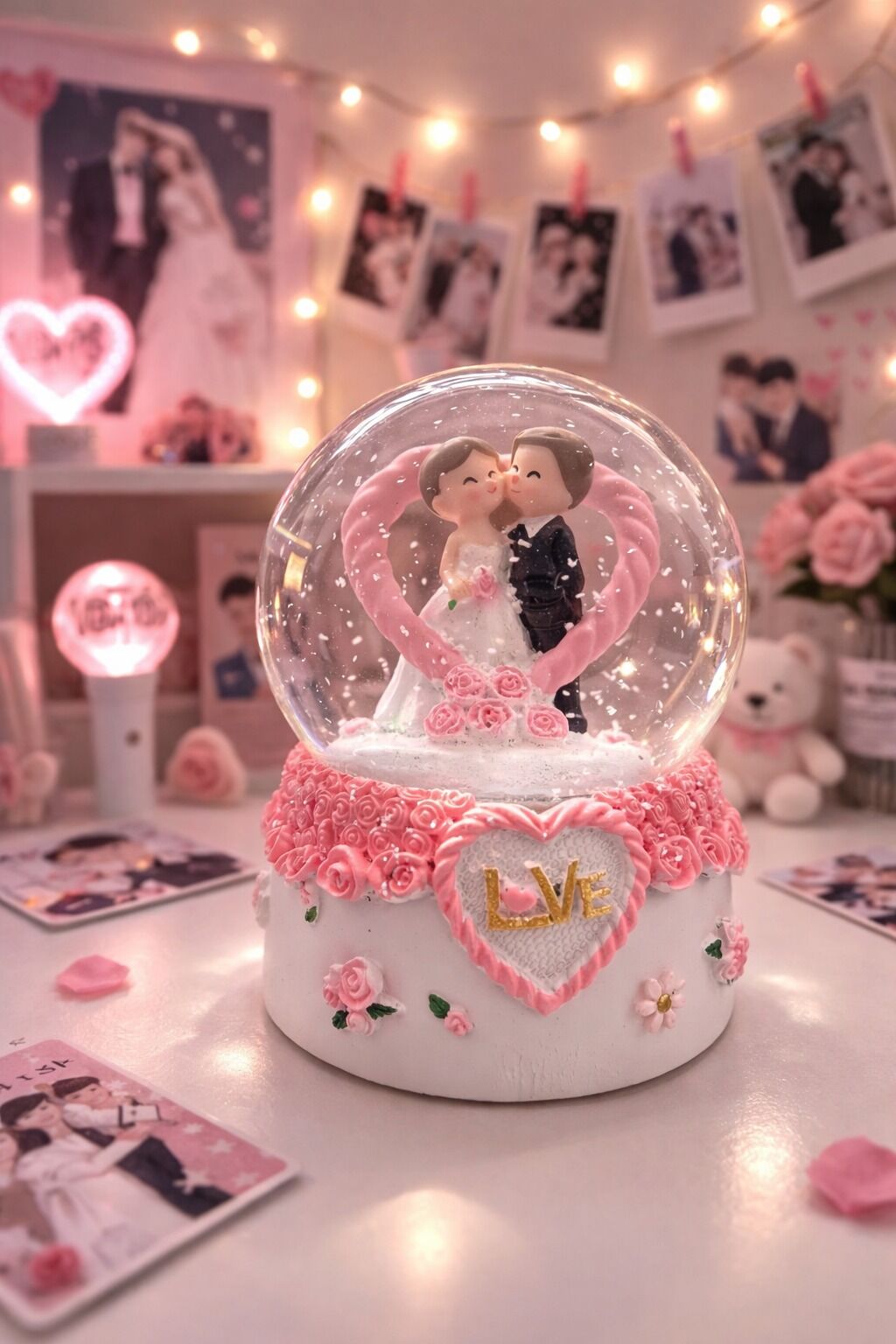 Karakterli Ara Boy Işıklı Kar Küresi