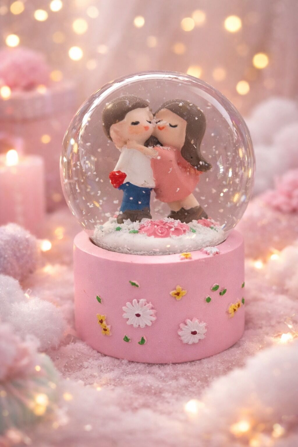 Karakterli Ara Boy Işıklı Kar Küresi