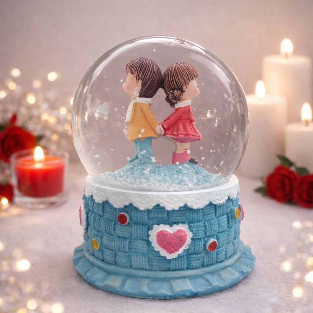 Karakterli Ara Boy Işıklı Kar Küresi