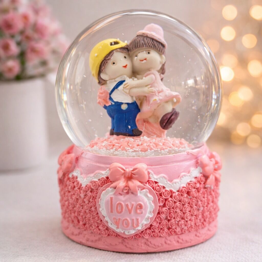 Karakterli Ara Boy Işıklı Kar Küresi