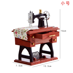 Toptan Nostaljik Kurmalı Dikiş Makinası Tasarımlı Müzik Kutusu