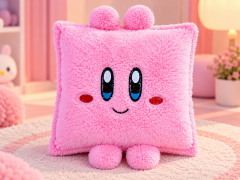 Pembe Peluş Sevimli Karakter Yastık