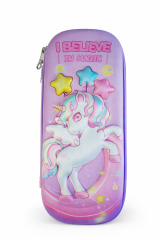 Toptan 3D Kawaii Unicorn Sert Kapaklı Kabartmalı Kalemlik