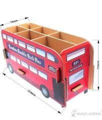3 Boyutlu Maket London Bus Kalemlik Masaüstü Düzenleyici