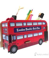 3 Boyutlu Maket London Bus Kalemlik Masaüstü Düzenleyici