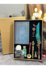 Toptan Harry Potter Kalem Seti Tüylü Mühürlü Divit Seti Hediyelik Divit Defterli
