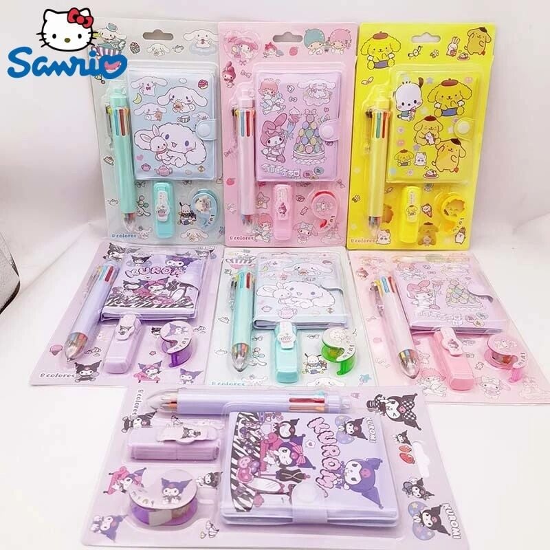 Toptan Sanrio Kuromi My Melody Cinnamoroll Kırtasiye Seti 1 Paket Karışık 12 Adet