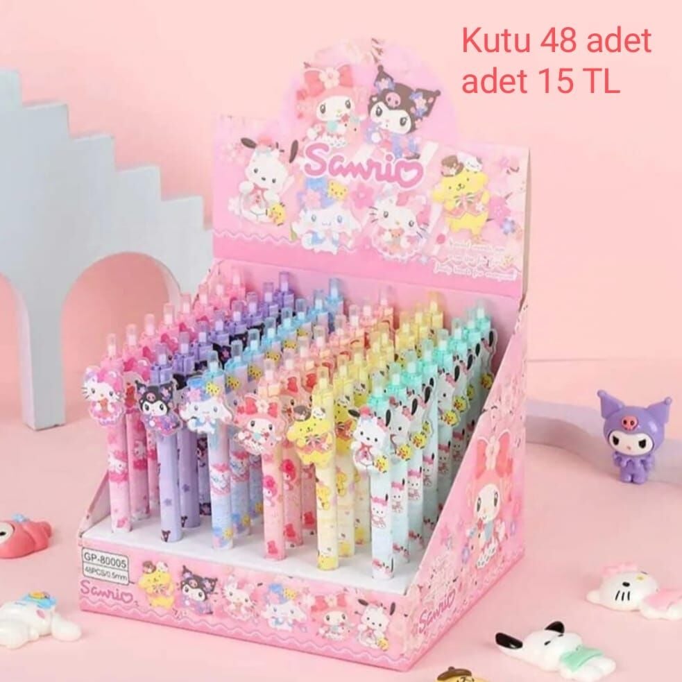 Toptan Sanrio Kuromi Tükenmez Jel Kalem 48 Adet