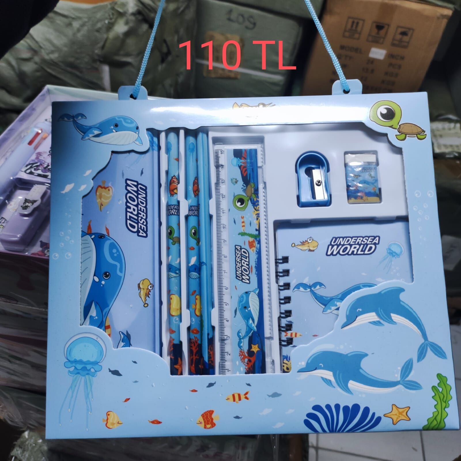 Toptan Kawaii Kırtasiye Seti Kalemlik Cetvel Kalem Defter Silgi Açacak Seti