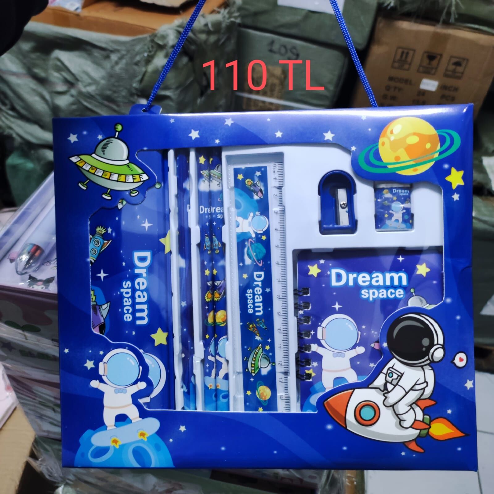 Toptan Kawaii Kırtasiye Seti Kalemlik Cetvel Kalem Defter Silgi Açacak Seti