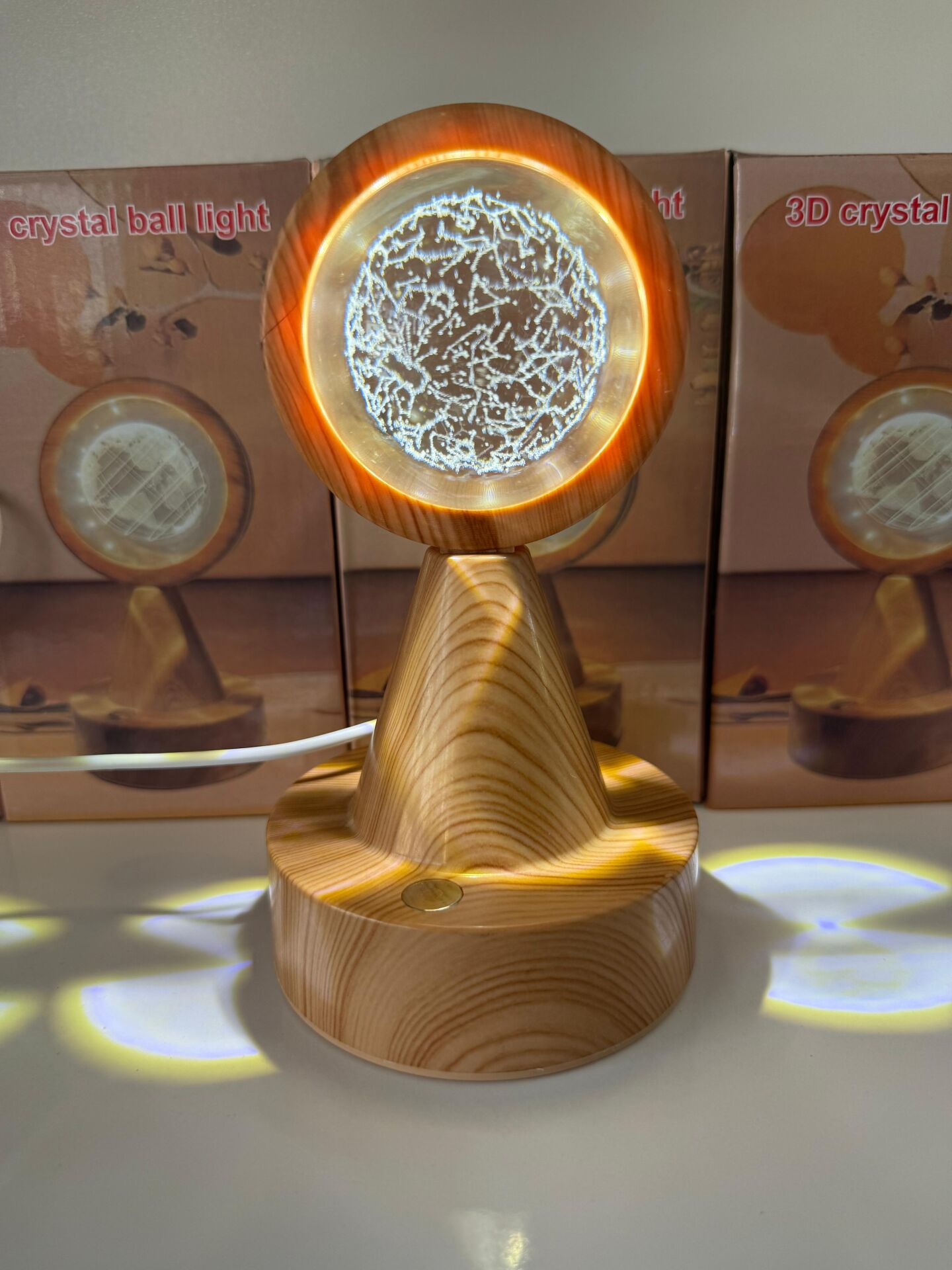 Toptan Işıklı Cam Küre Dokunmatik 3 Modlu Yansıtmalı Oynar Başlık