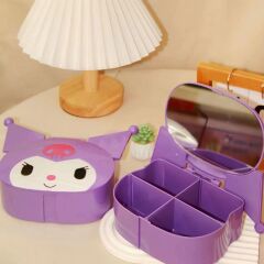 Toptan Sanrio Kuromi Masa Aynası Saklama Kutusu Takı Organizatör Kutusu Kapaklı