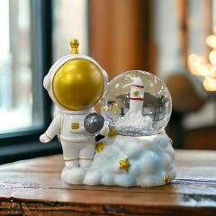 Toptan Astronot Dekoratif Polyester Işıklı Cam Küre Biblo