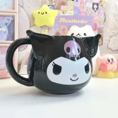 Toptan Sanrio Kuromi Figürlü 3D Porselen Kupa Mug Bardak Kahve Fincanı Büyük Boy