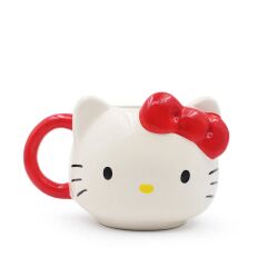 Toptan Sanrio Hello Kitty Figürlü 3D Porselen Kupa Mug Bardak Kahve Fincanı Büyük Boy