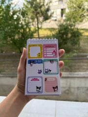 Toptan Sanrio  Kuromi Melody Cinnamoroll Karakterli Stickerlı Not Defter