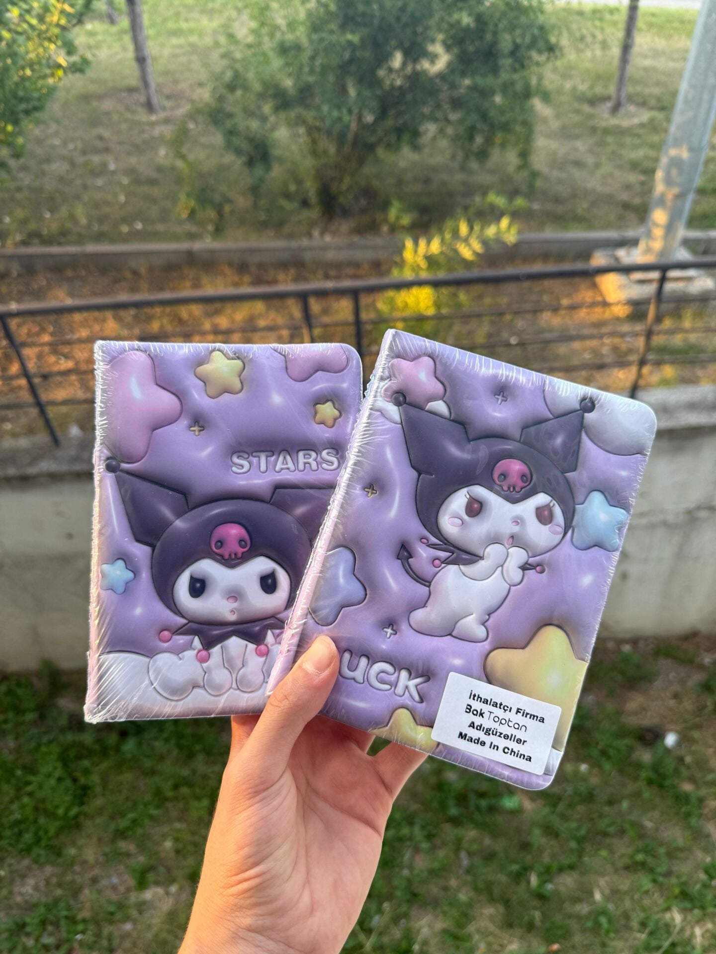 Toptan Sanrio Kuromi A5 Renkli Çizgili Defter 1 Adet