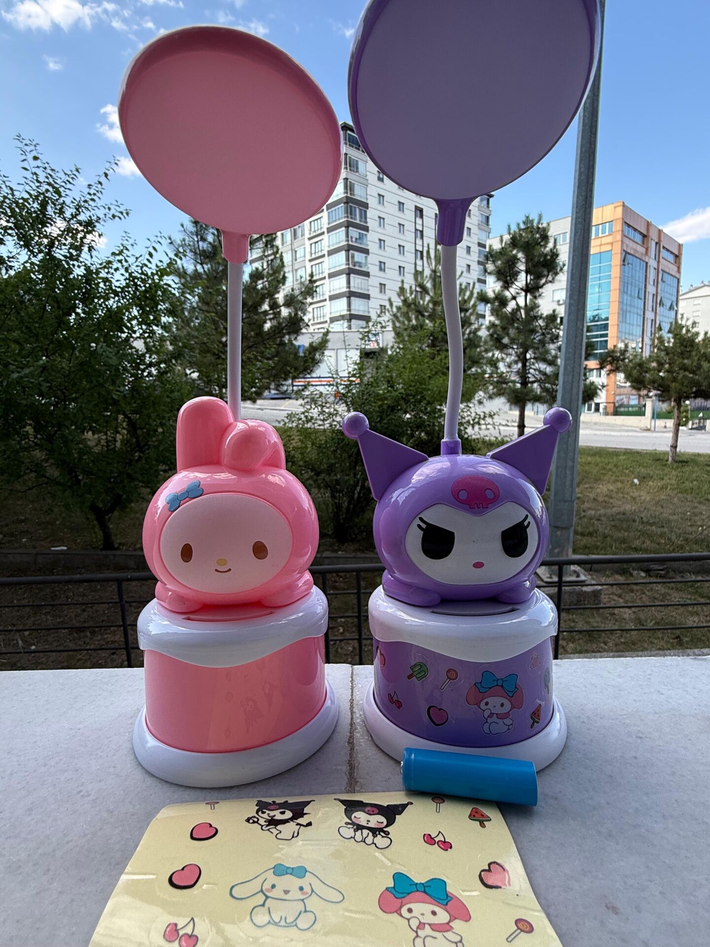 Toptan Melody Kuromi Stitch  Kendin Yapıştır Stickerli Masa Lambası Büyük Boy