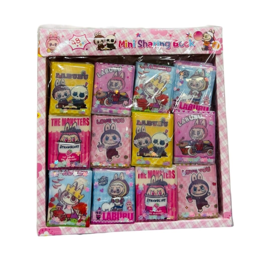 Toptan Labubu Mini Sulu Simli Sticker Defteri Labubu Mini Planlama Not Defteri