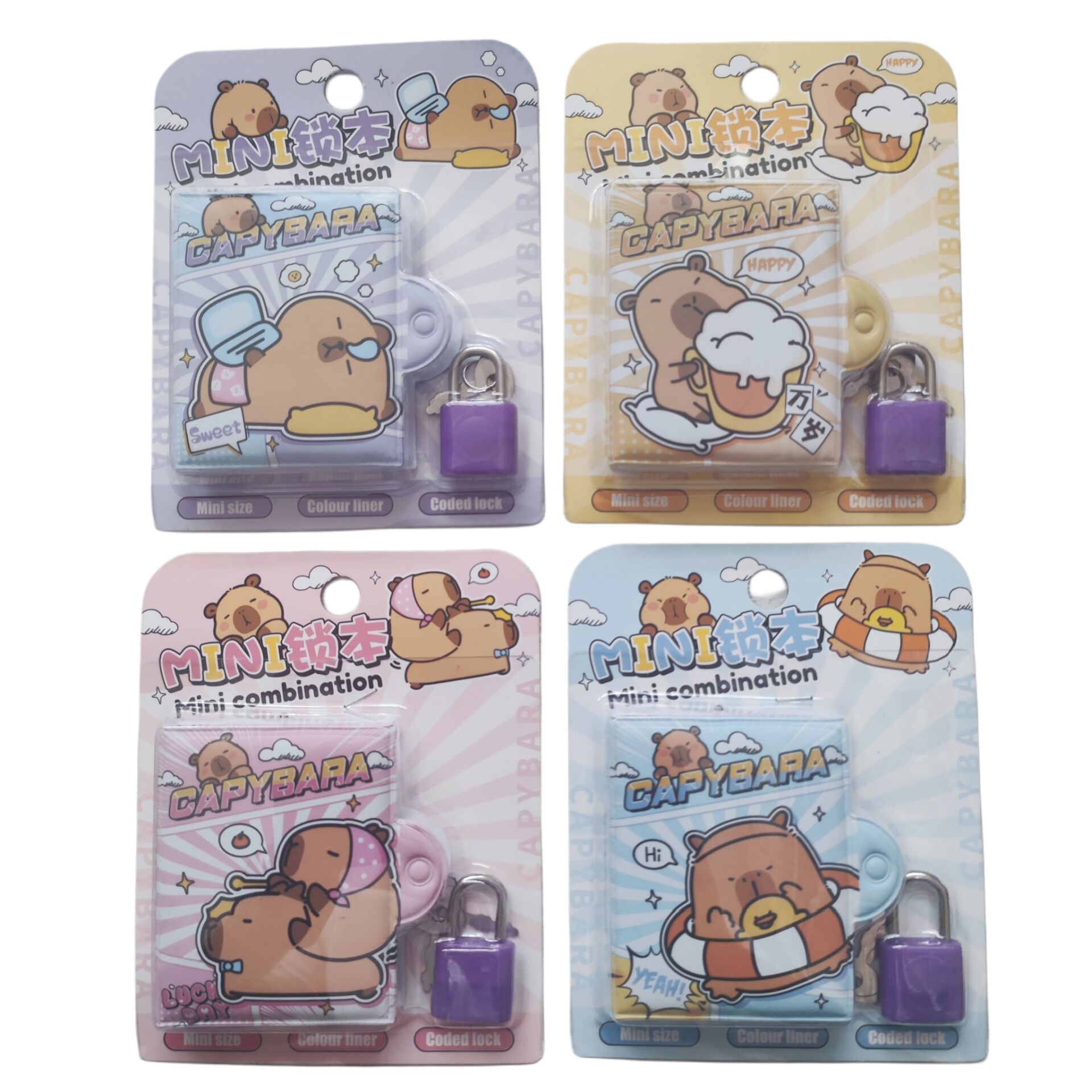 Toptan Capybara Mini Not Defteri Kilitli Kapibara Kilitli Defter
