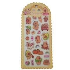 Toptan Capybara Kabartmalı Sticker Kapibara Sticker