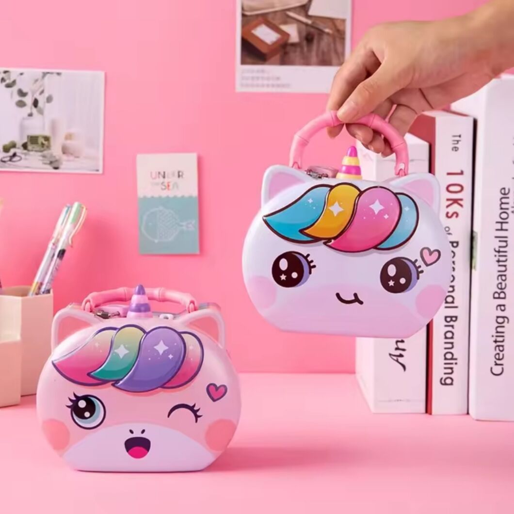 Toptan Unicorn Metal Kilitli Çantalı Kumbara 1 Adet