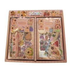 Toptan Capybara Sticker Seti Cetvelli Kapibara Sticker Set 24 Adet