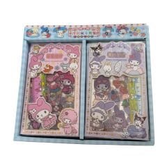 Toptan Sanrio Kuromi Sticker Seti Cetvelli Kuromi Sticker Set 24 Adet