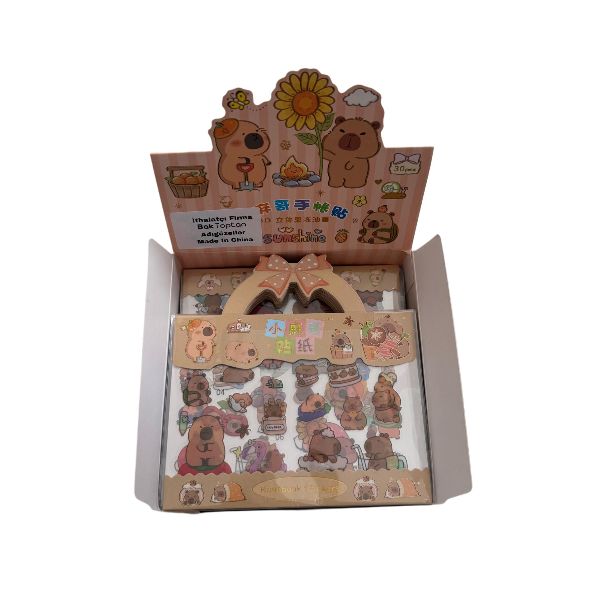 Toptan Capybara Sticker Seti Çantalı Kapibara Sticker Set 30 Adet