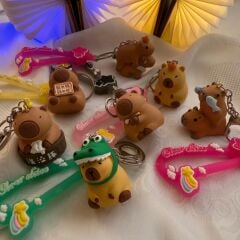 Toptan Capybara Anahtarlık Lüx Kapibara Anahtarlık Çanta Süsü 12 Adet