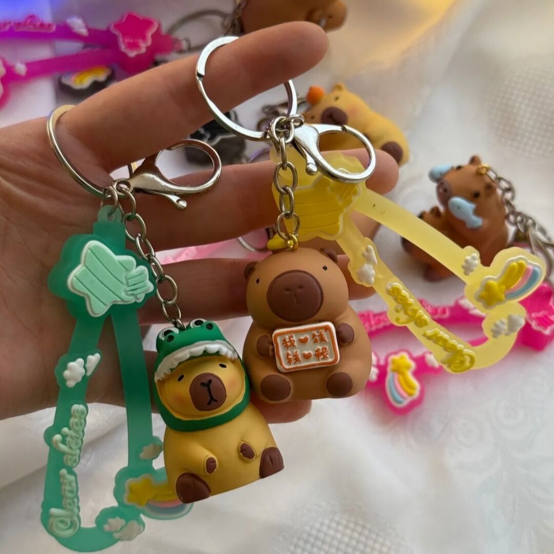 Toptan Capybara Anahtarlık Lüx Kapibara Anahtarlık Çanta Süsü 12 Adet