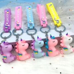 Toptan Unicorn Anahtarlık 12 Adet Unicorn Silikon Anahtarlık
