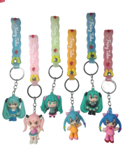 Toptan Hatsune Miku  Anahtarlık 12 Adet Anime Silikon Anahtarlık Lüx Anahtarlık Çanta Süsü Aksesuarı