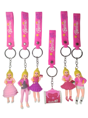 Toptan Barbie Anahtarlık 12 Adet Barbie Silikon Anahtarlık Lüx Anahtarlık Çanta Süsü Aksesuarı