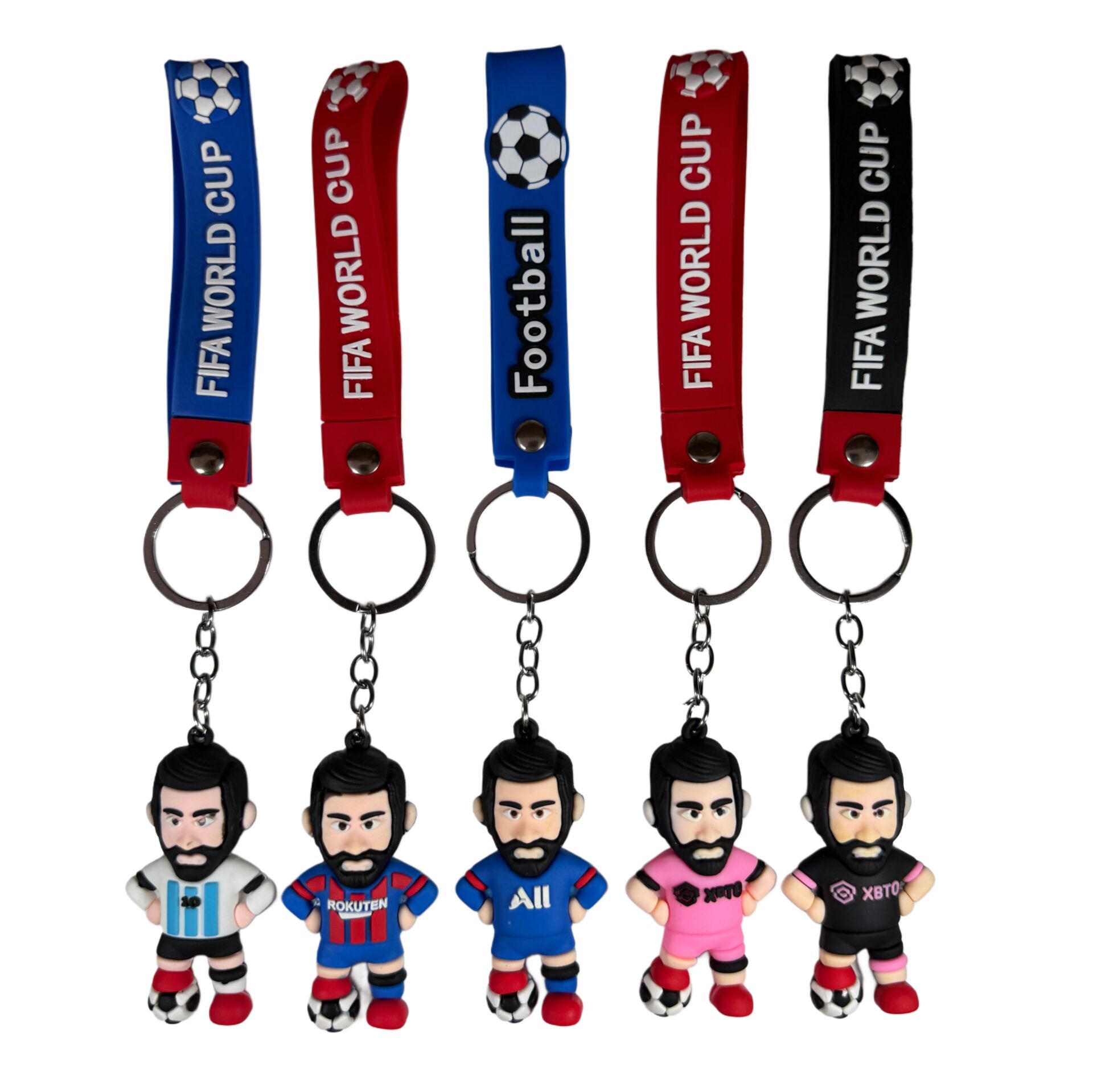 Toptan Messi Anahtarlık 12 Adet Futbolcu Silikon Anahtarlık Lüx Anahtarlık Çanta Süsü Aksesuarı