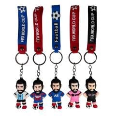 Toptan Messi Anahtarlık 12 Adet Futbolcu Silikon Anahtarlık Lüx Anahtarlık Çanta Süsü Aksesuarı