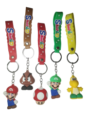 Toptan Süper Mario Anahtarlık 12 Adet Süper Mario Silikon Anahtarlık Lüx Anahtarlık Çanta Süsü Aksesuarı