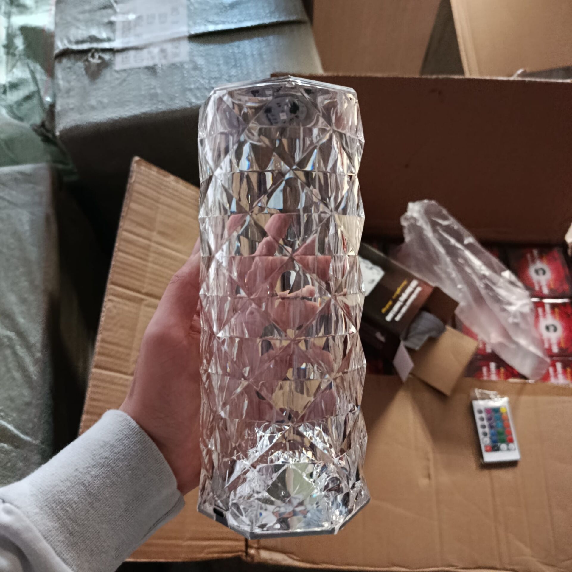 Toptan Kristal Elmas Masa Lambası LED Dokunmatik USB Şarjlı