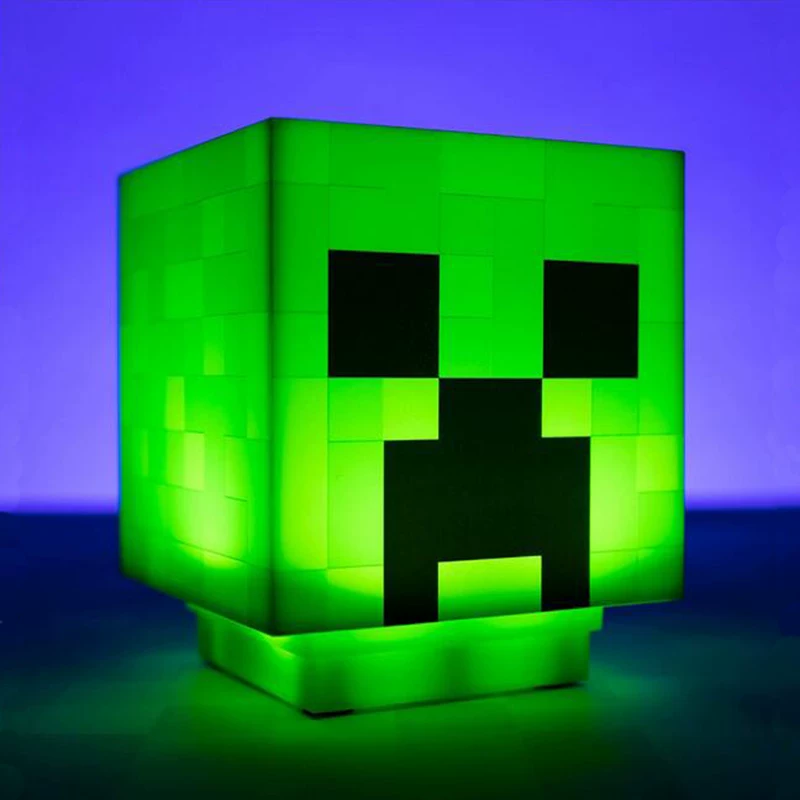 Toptan Minecraft Creeper Taşınabilir Şarjlı Pilli Sesli Gece Lambası
