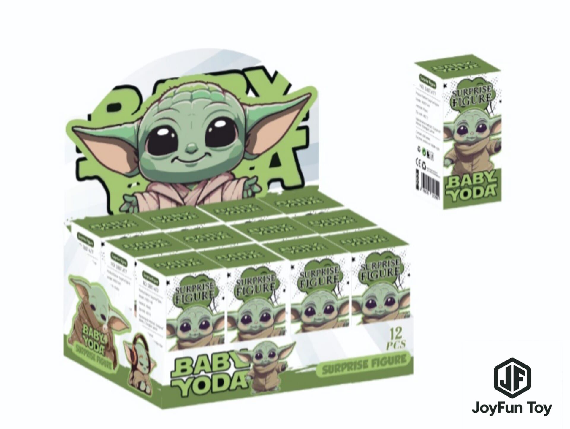 Toptan Baby Yoda Tasarımlı Sürpriz Kutulu Figür 12Lİ