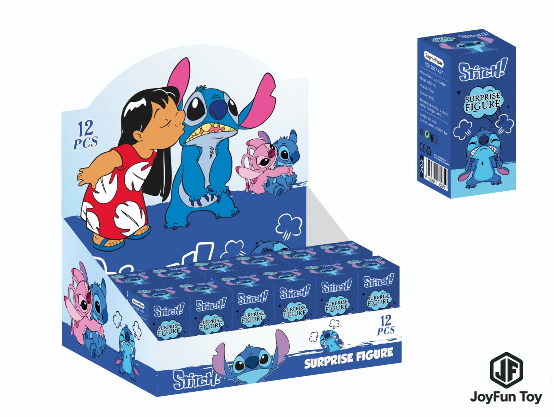 Toptan Stitch Tasarımlı Sürpriz Kutulu Figür 12Lİ