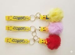 toptan lüx slikon anahtarlık ponponlu 6 adet