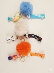 toptan lüx slikon anahtarlık ponponlu 6 adet