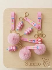 toptan lüx slikon anahtarlık ponponlu 6 adet