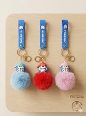 toptan lüx slikon anahtarlık ponponlu 6 adet